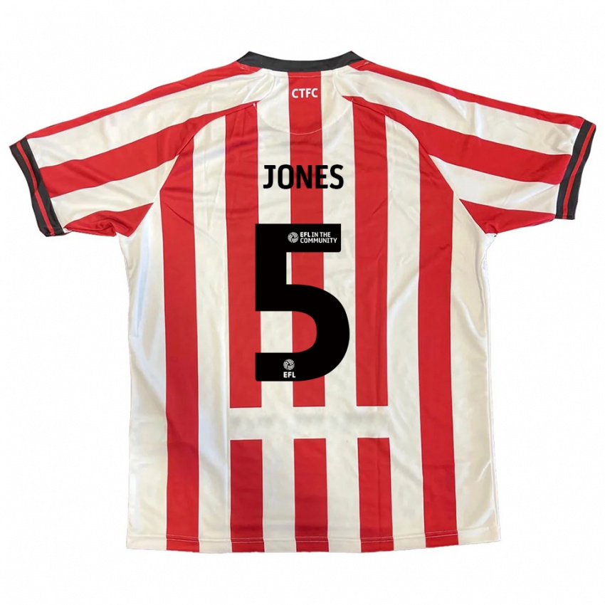 ילדים Courtney Jones #5 אדום לבן שחור ג'רזי ביתית 2025/26 חולצה קצרה