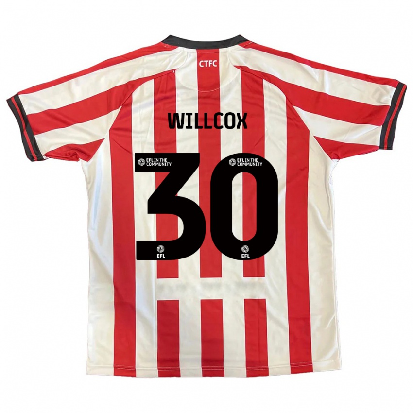 ילדים פרדי ווילקוקס #30 אדום לבן שחור ג'רזי ביתית 2025/26 חולצה קצרה