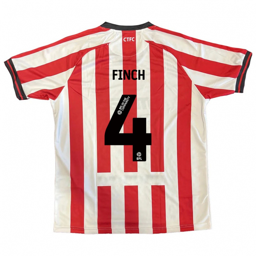 ילדים Holly Finch #4 אדום לבן שחור ג'רזי ביתית 2025/26 חולצה קצרה