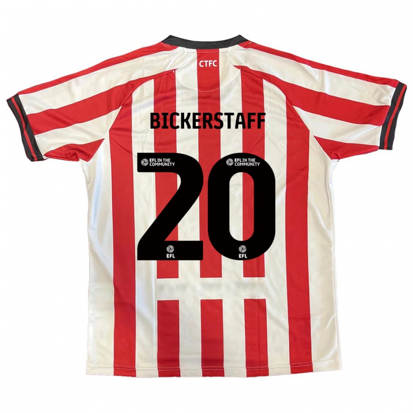 ילדים ג'ייק ביקרסטאף #20 אדום לבן שחור ג'רזי ביתית 2025/26 חולצה קצרה