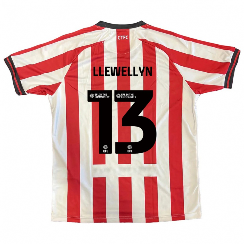 ילדים Ffion Llewellyn #13 אדום לבן שחור ג'רזי ביתית 2025/26 חולצה קצרה