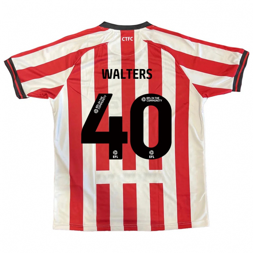 ילדים Cameron Walters #40 אדום לבן שחור ג'רזי ביתית 2025/26 חולצה קצרה