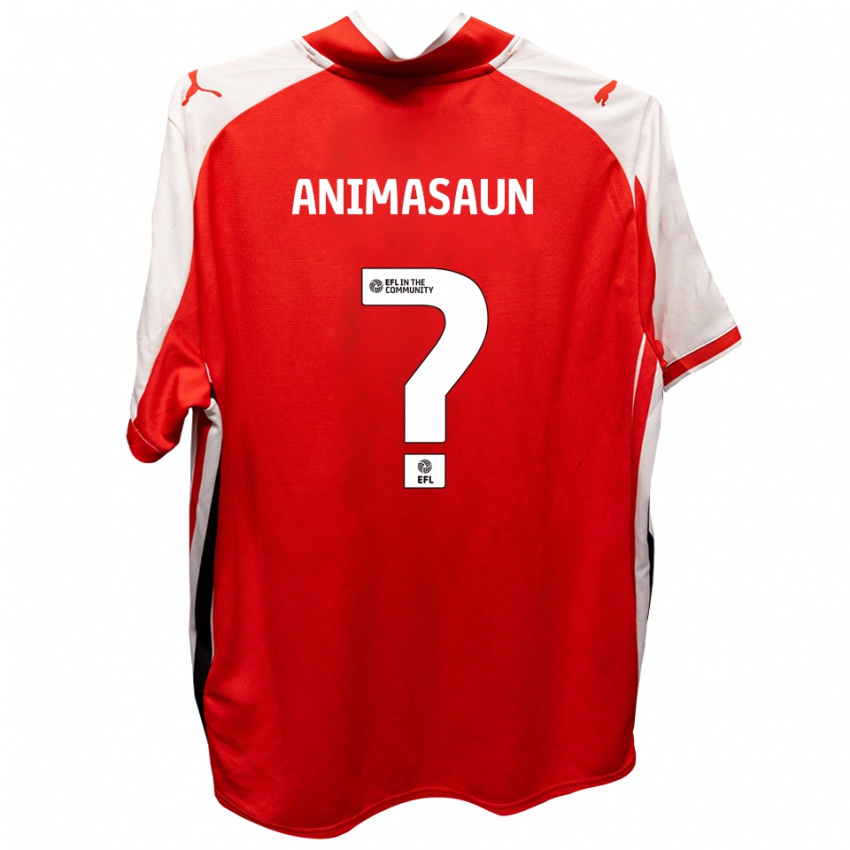 ילדים David Animasaun #0 אדום לבן ג'רזי ביתית 2025/26 חולצה קצרה