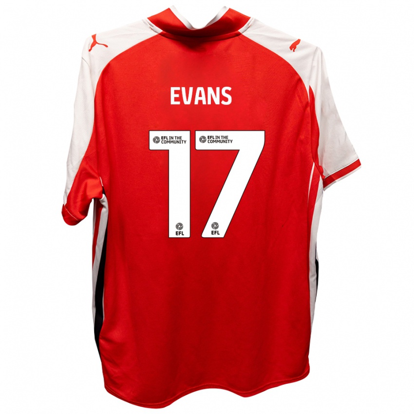 ילדים צ'ד אוונס #17 אדום לבן ג'רזי ביתית 2025/26 חולצה קצרה