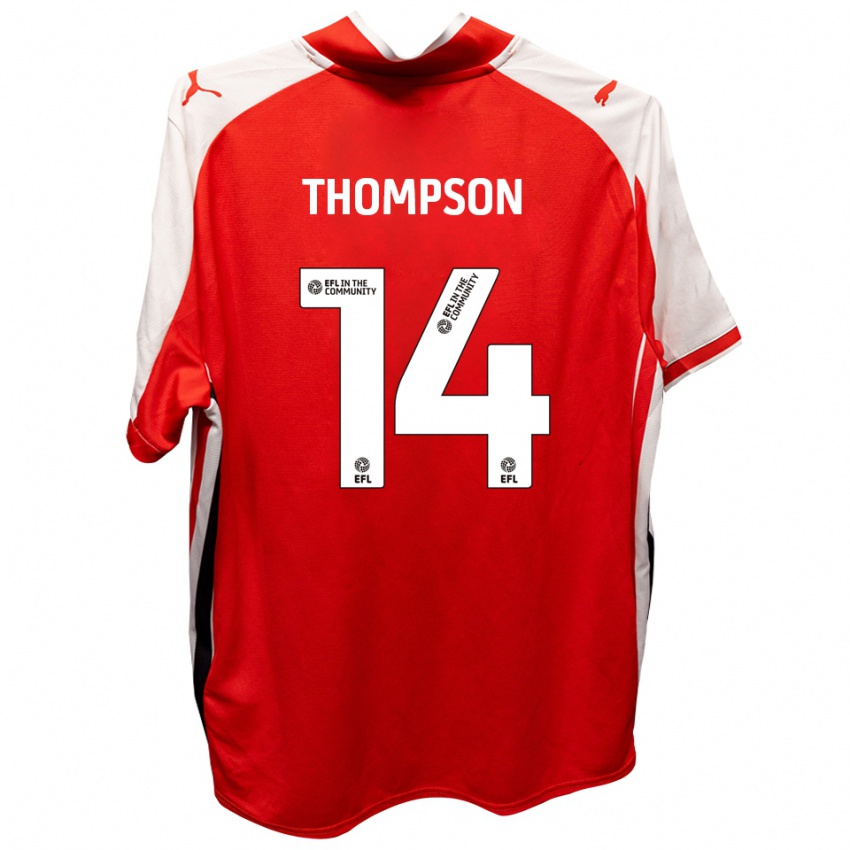 ילדים Leo Thompson #14 אדום לבן ג'רזי ביתית 2025/26 חולצה קצרה