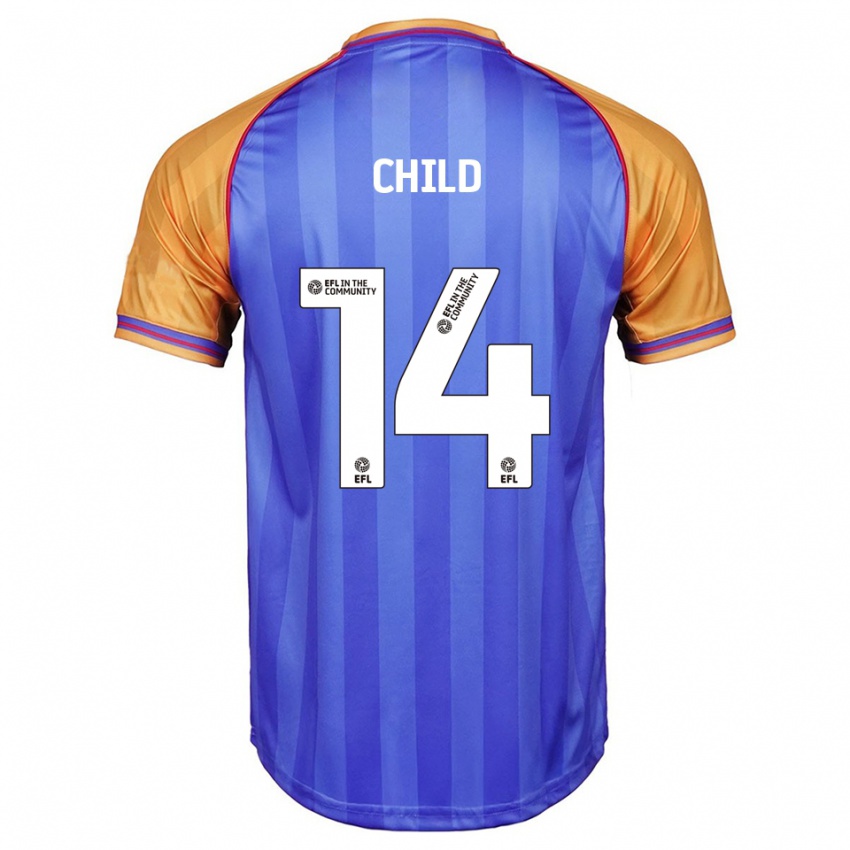 ילדים Zoe Child #14 כחול כתום ג'רזי ביתית 2025/26 חולצה קצרה