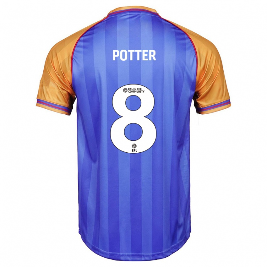 ילדים Milly Potter #8 כחול כתום ג'רזי ביתית 2025/26 חולצה קצרה