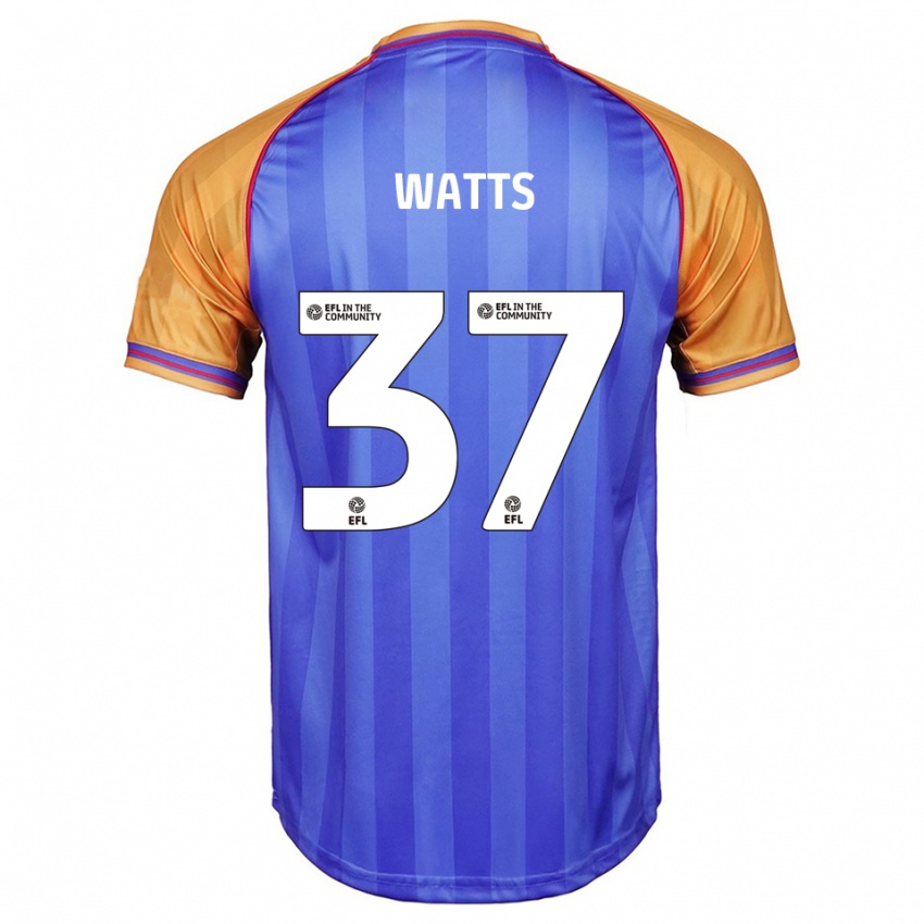 ילדים הארווי ווטס #37 כחול כתום ג'רזי ביתית 2025/26 חולצה קצרה