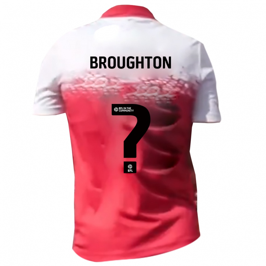 ילדים Olly Broughton #0 אדום לבן ג'רזי ביתית 2025/26 חולצה קצרה