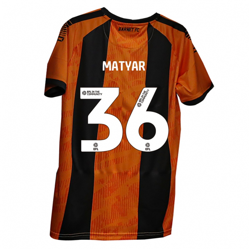 ילדים Rohat Matyar #36 כתום שחור ג'רזי ביתית 2025/26 חולצה קצרה