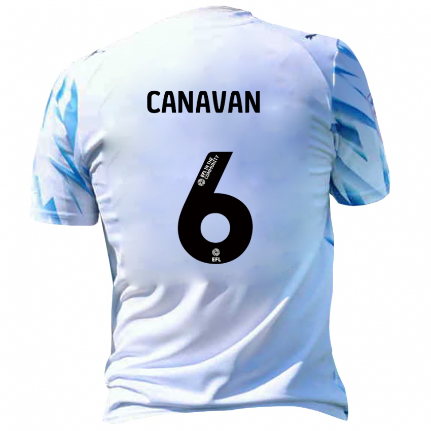 ילדים ניאל קנוואן #6 לבן תכלת ג'רזי ביתית 2025/26 חולצה קצרה