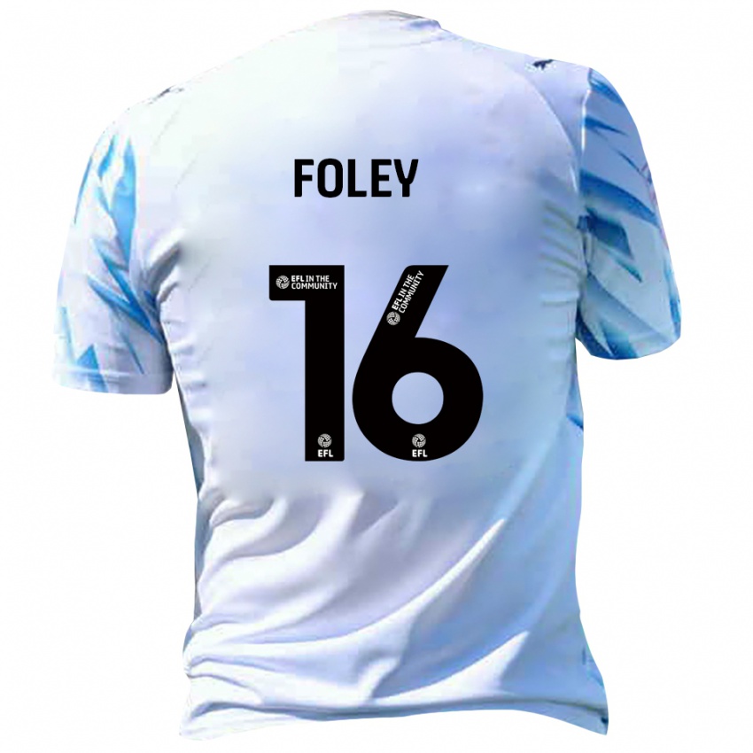 ילדים סם פולי #16 לבן תכלת ג'רזי ביתית 2025/26 חולצה קצרה