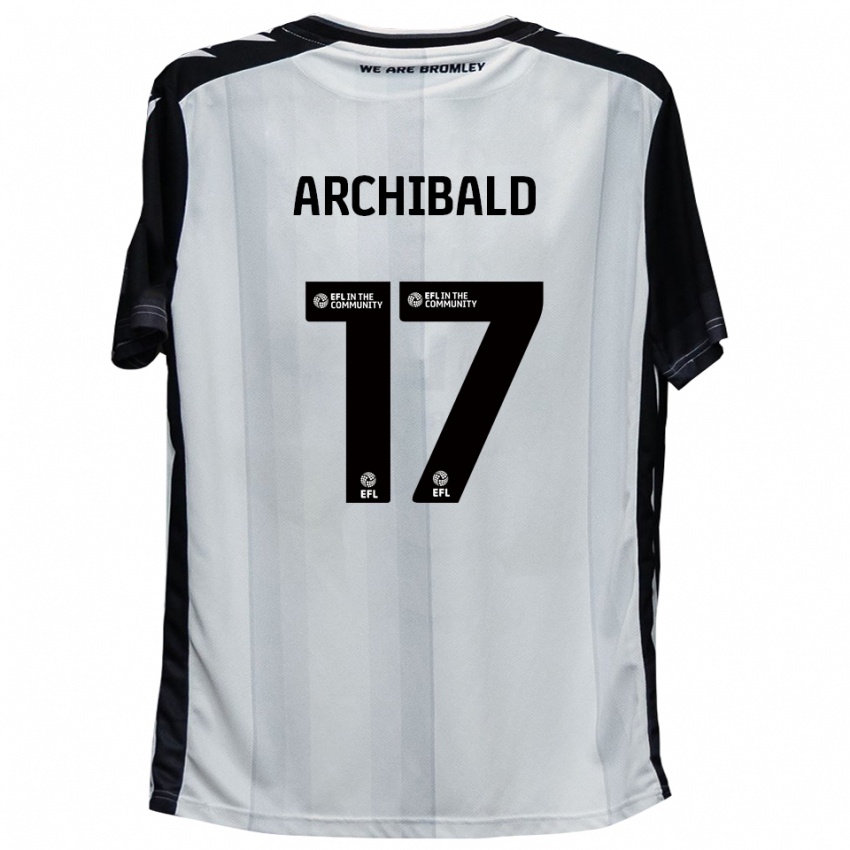 ילדים Sam Archibald #17 לבן שחור ג'רזי ביתית 2025/26 חולצה קצרה