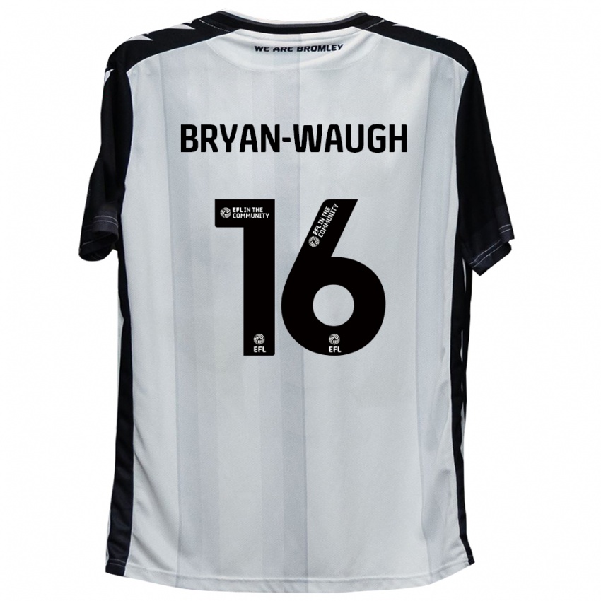 ילדים Brandon Bryan-Waugh #16 לבן שחור ג'רזי ביתית 2025/26 חולצה קצרה