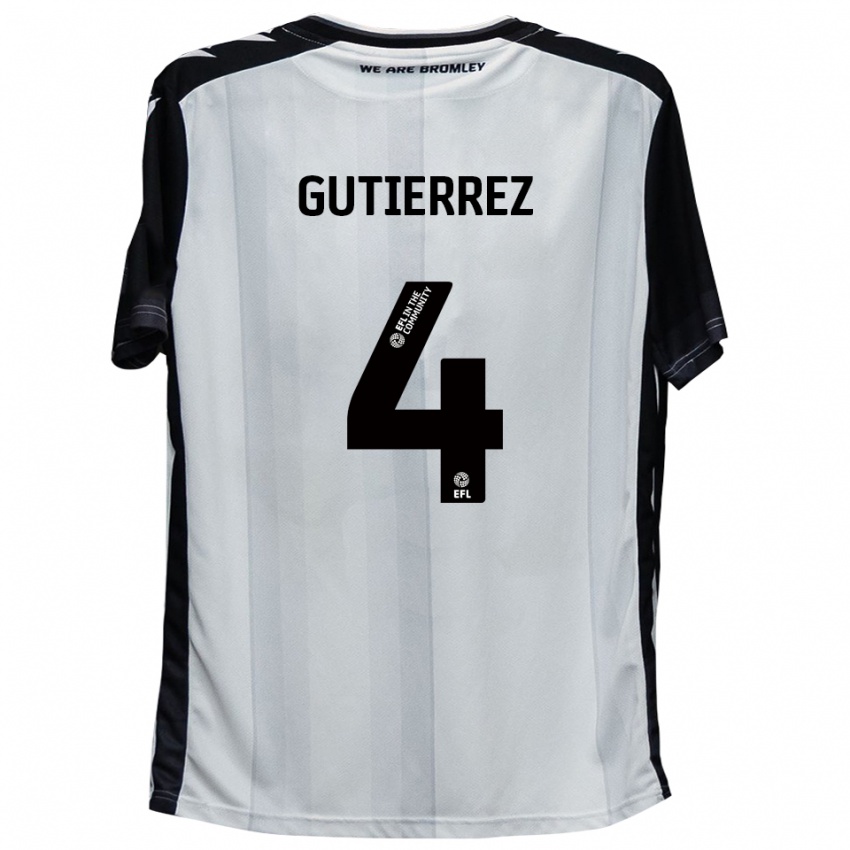 ילדים William Gutierrez Ramirez #4 לבן שחור ג'רזי ביתית 2025/26 חולצה קצרה