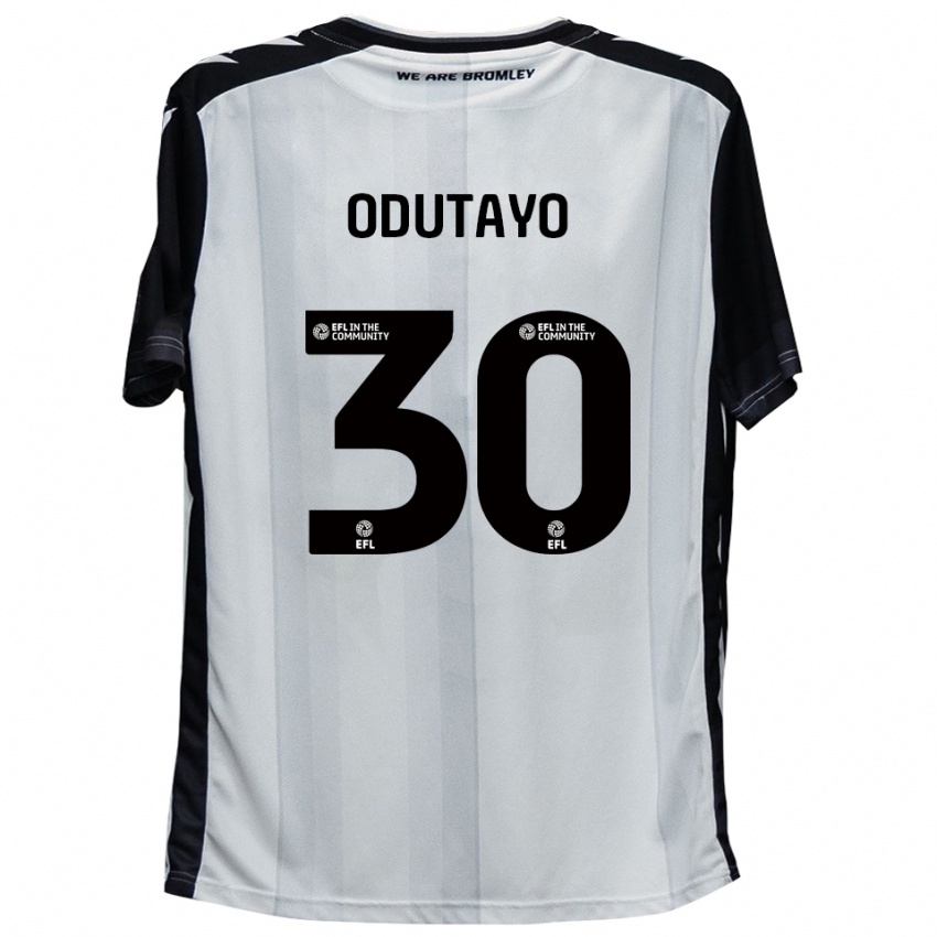 ילדים אידריס אודוטיו #30 לבן שחור ג'רזי ביתית 2025/26 חולצה קצרה