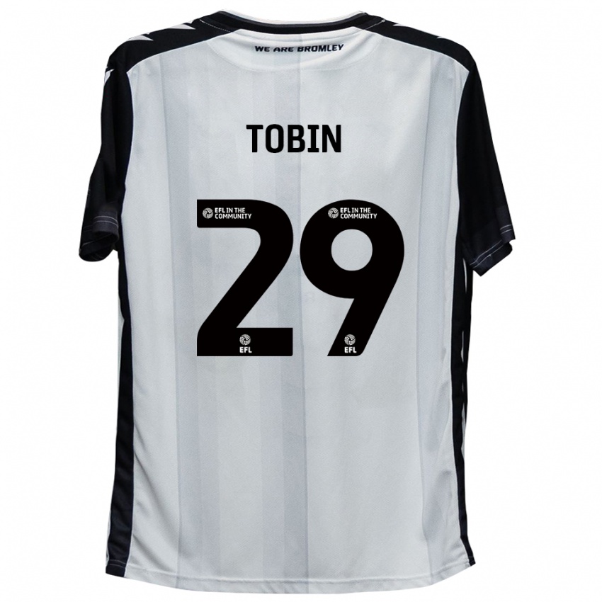 ילדים Josh Tobin #29 לבן שחור ג'רזי ביתית 2025/26 חולצה קצרה