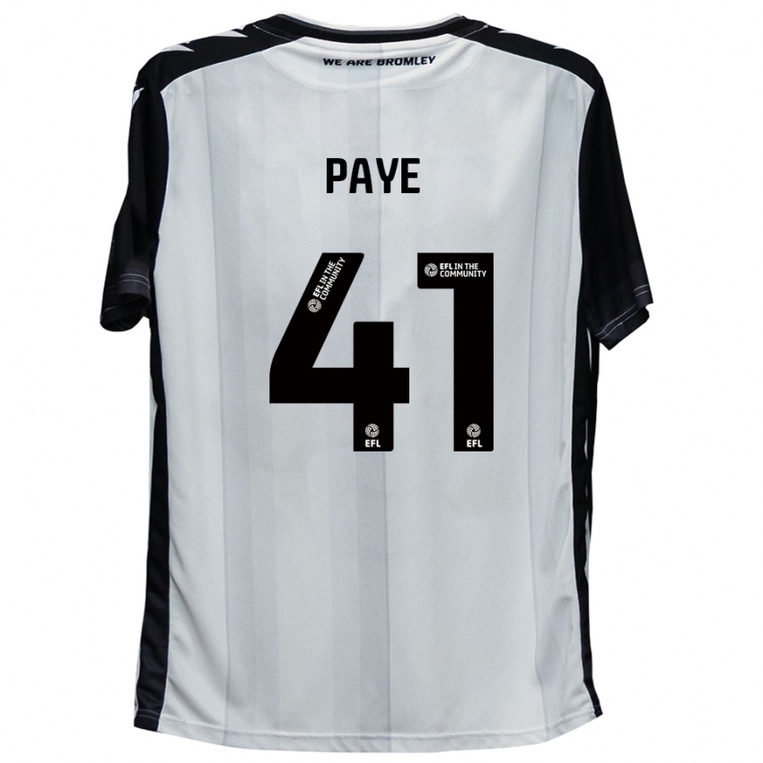 ילדים צ׳ארלי פאייה #41 לבן שחור ג'רזי ביתית 2025/26 חולצה קצרה