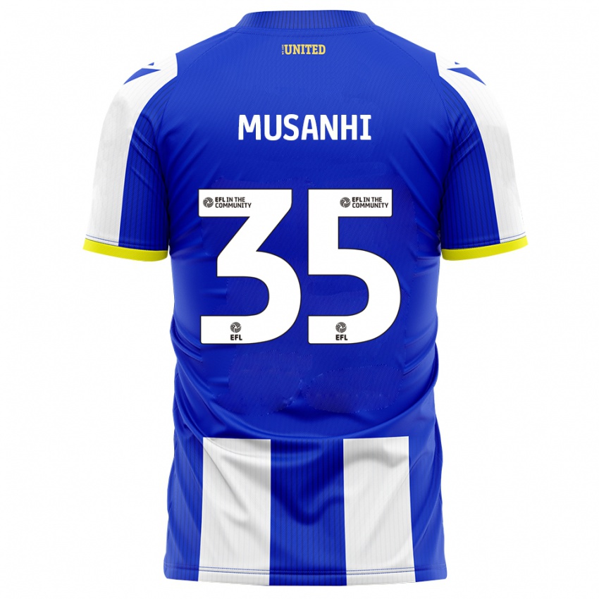 ילדים Kurai Musanhi #35 כחול לבן ג'רזי ביתית 2025/26 חולצה קצרה