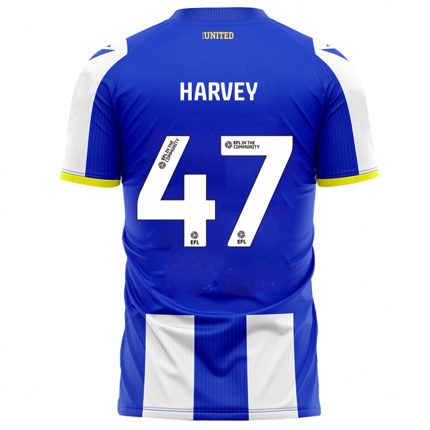 ילדים Ronnie Harvey #47 כחול לבן ג'רזי ביתית 2025/26 חולצה קצרה