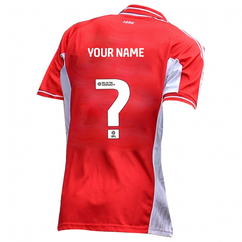 ילדים השם שלך #0 אדום לבן ג'רזי ביתית 2025/26 חולצה קצרה
