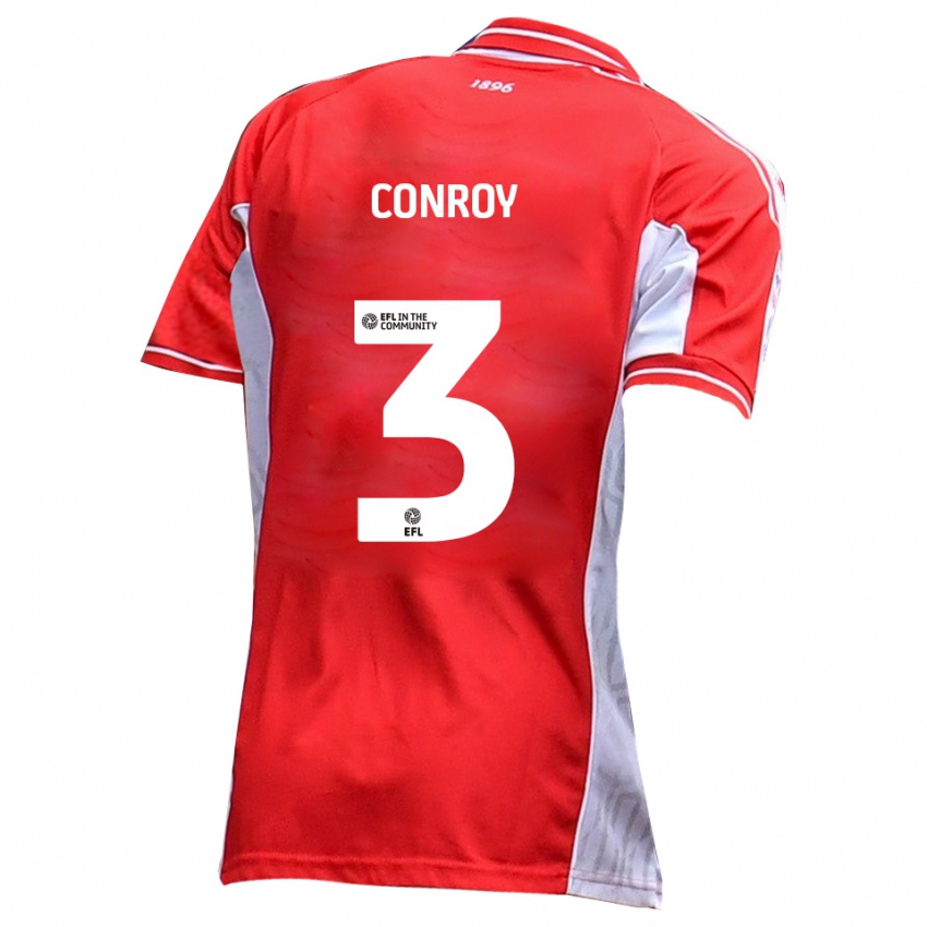 ילדים דיון קונרוי #3 אדום לבן ג'רזי ביתית 2025/26 חולצה קצרה