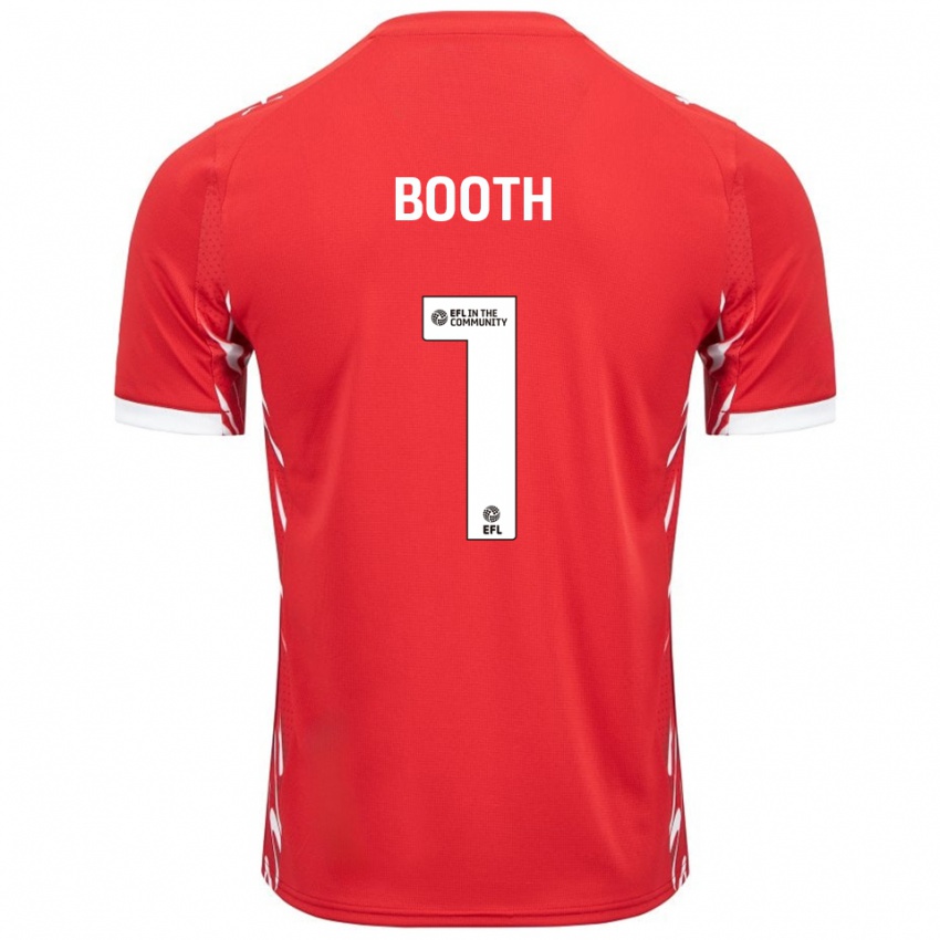 ילדים Tom Booth #1 אדום לבן ג'רזי ביתית 2025/26 חולצה קצרה