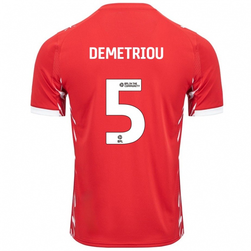 ילדים מיקי דמטריו #5 אדום לבן ג'רזי ביתית 2025/26 חולצה קצרה