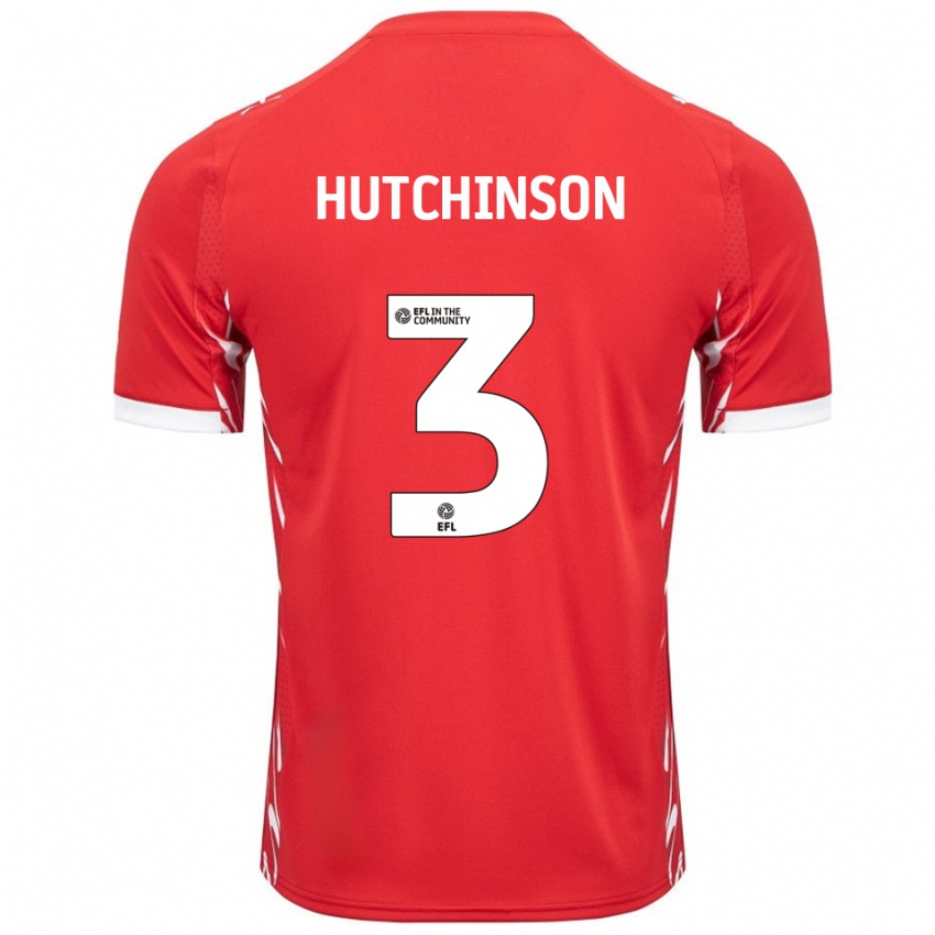 ילדים ריס האצ'ינסון #3 אדום לבן ג'רזי ביתית 2025/26 חולצה קצרה