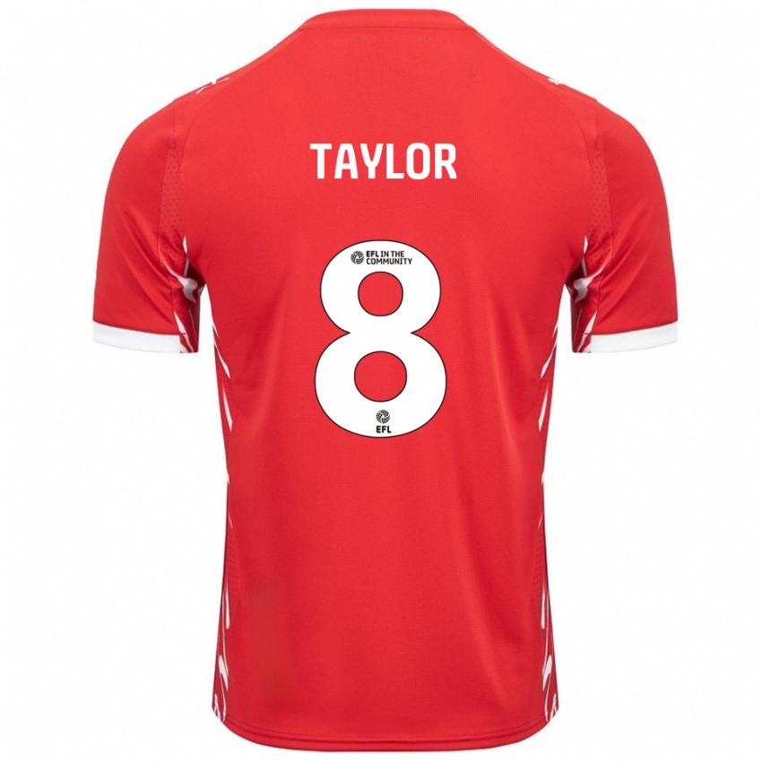 ילדים Owen Taylor #8 אדום לבן ג'רזי ביתית 2025/26 חולצה קצרה