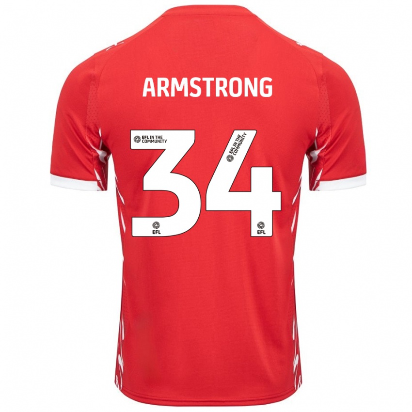 ילדים Oliver Armstrong #34 אדום לבן ג'רזי ביתית 2025/26 חולצה קצרה