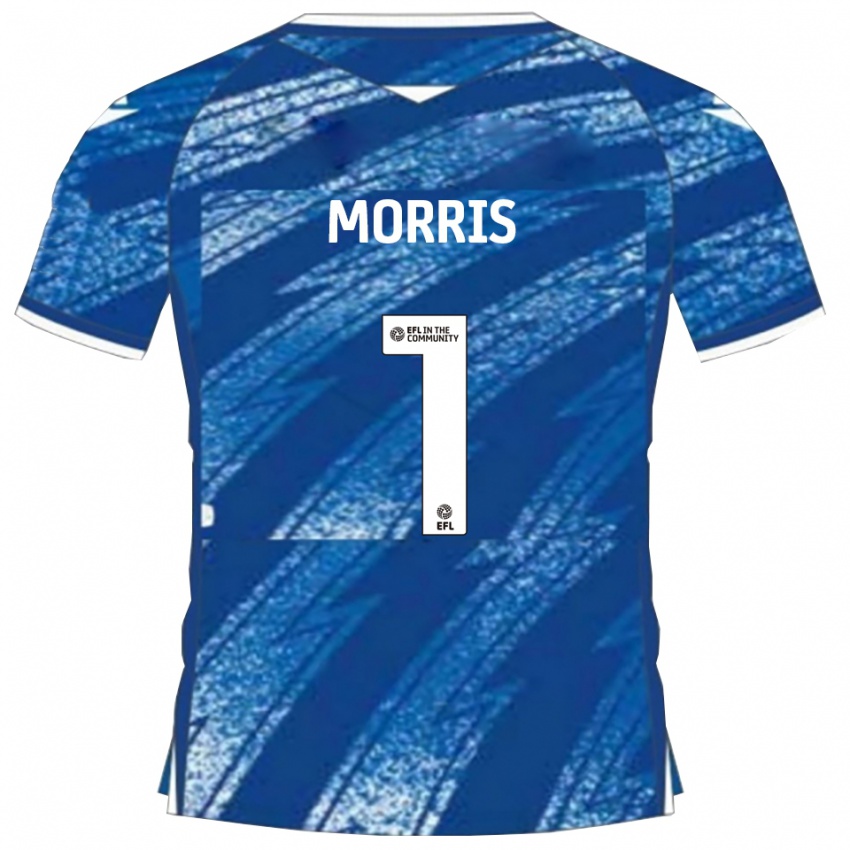 ילדים גלן מוריס #1 כחול לבן ג'רזי ביתית 2025/26 חולצה קצרה