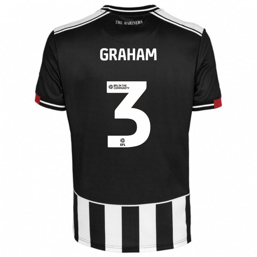 ילדים Alex Graham #3 שחור לבן אדום ג'רזי ביתית 2025/26 חולצה קצרה