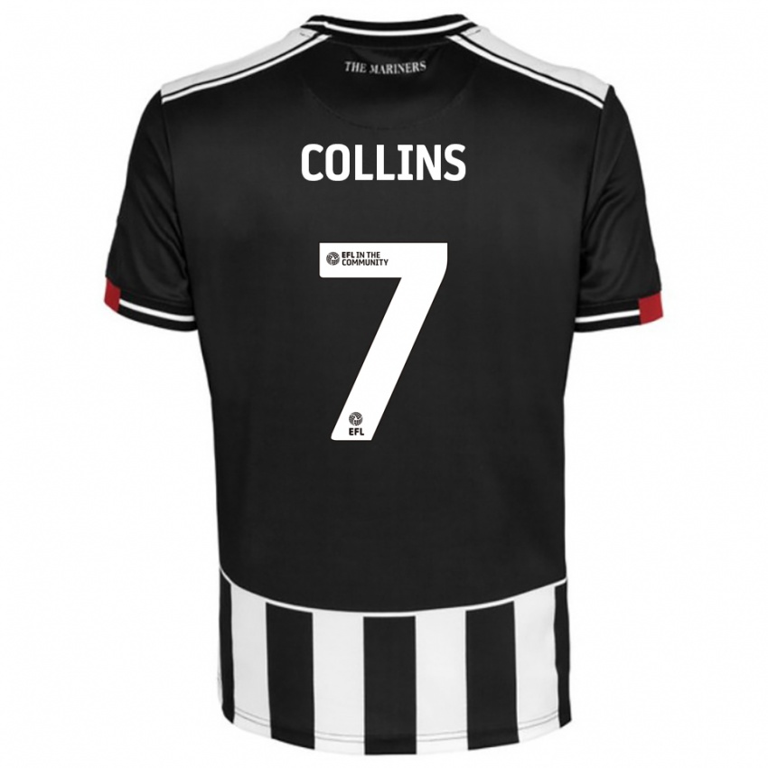 ילדים Jack Collins #7 שחור לבן אדום ג'רזי ביתית 2025/26 חולצה קצרה