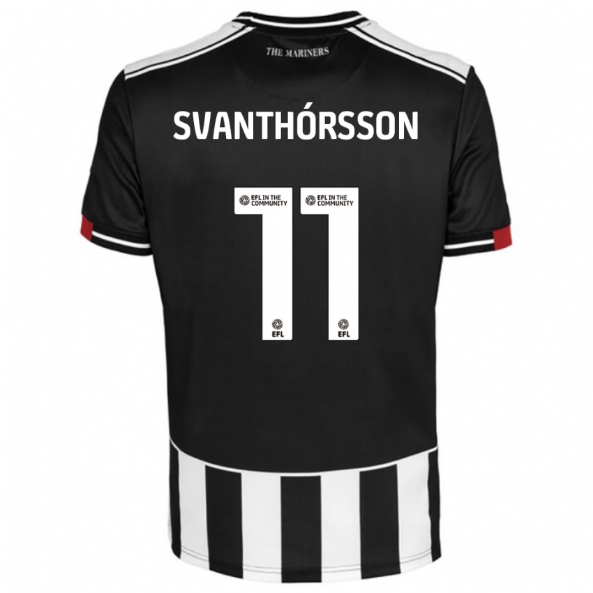 ילדים Jason Dadi Svanthórsson #11 שחור לבן אדום ג'רזי ביתית 2025/26 חולצה קצרה