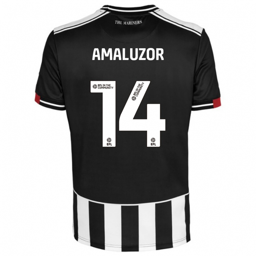 ילדים Justin Amaluzor #14 שחור לבן אדום ג'רזי ביתית 2025/26 חולצה קצרה