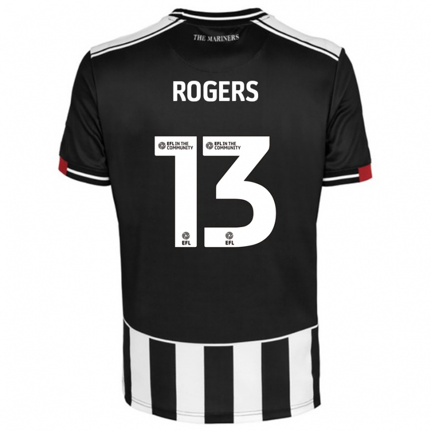 ילדים Hayden Rogers #13 שחור לבן אדום ג'רזי ביתית 2025/26 חולצה קצרה