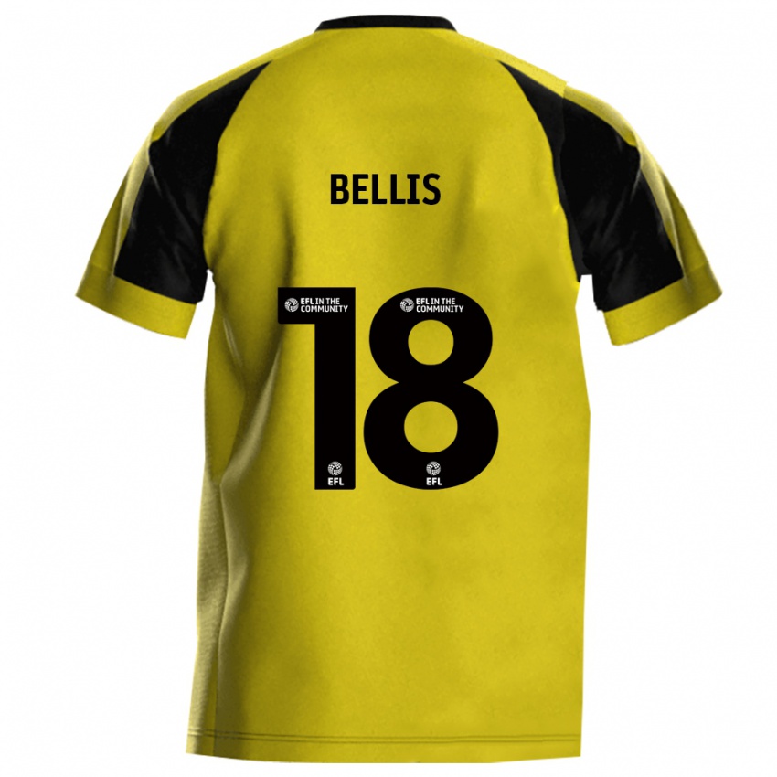 ילדים Reece Bellis #18 צהוב אפור ג'רזי ביתית 2025/26 חולצה קצרה