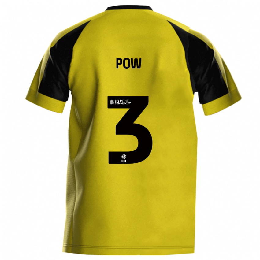 ילדים Adam Pow #3 צהוב אפור ג'רזי ביתית 2025/26 חולצה קצרה