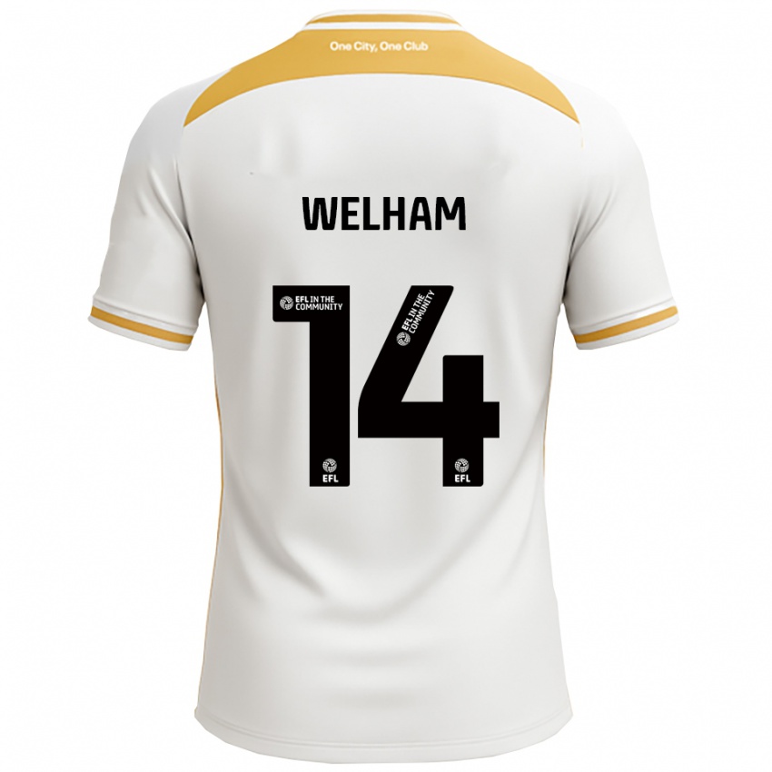 ילדים Madeline Welham #14 לבן זהב ג'רזי ביתית 2025/26 חולצה קצרה