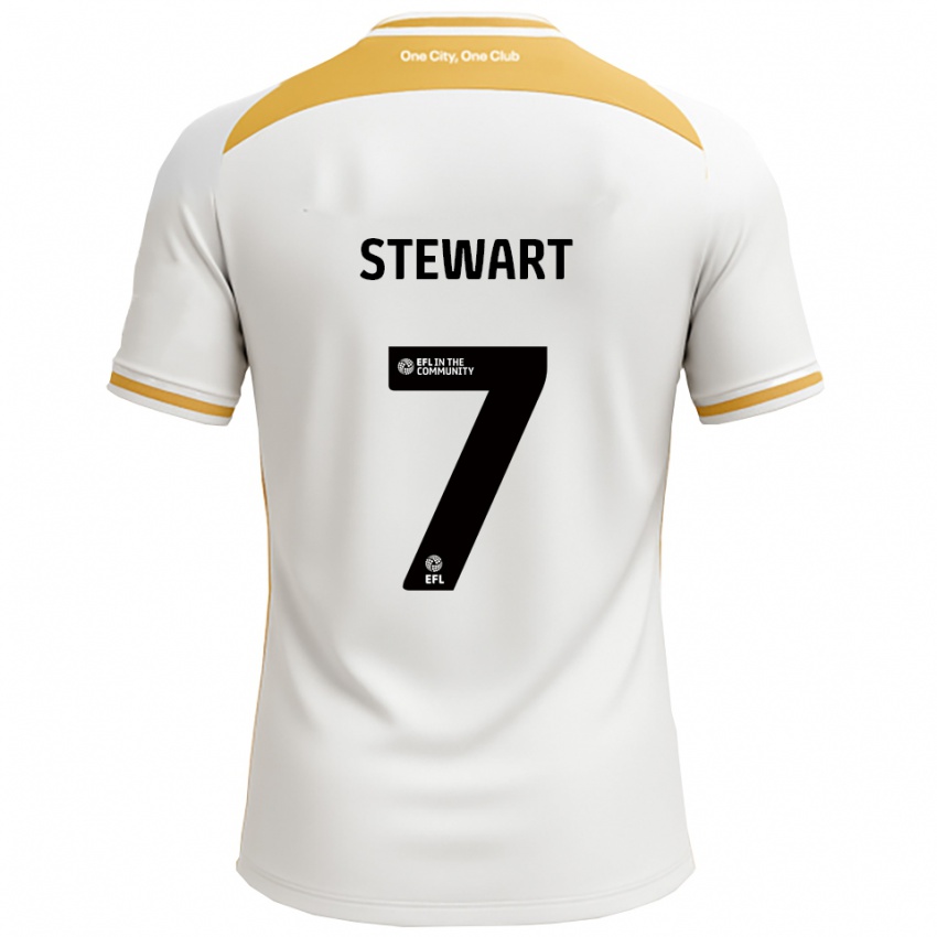 ילדים Caitlin Stewart #7 לבן זהב ג'רזי ביתית 2025/26 חולצה קצרה