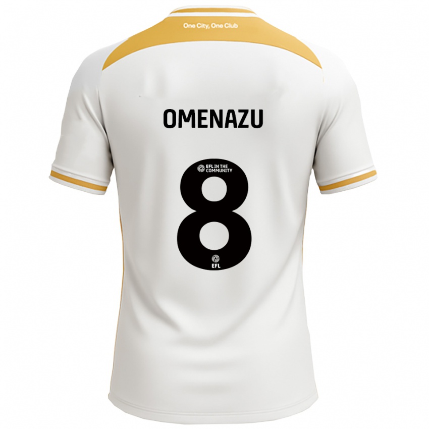 ילדים Favour Omenazu #8 לבן זהב ג'רזי ביתית 2025/26 חולצה קצרה