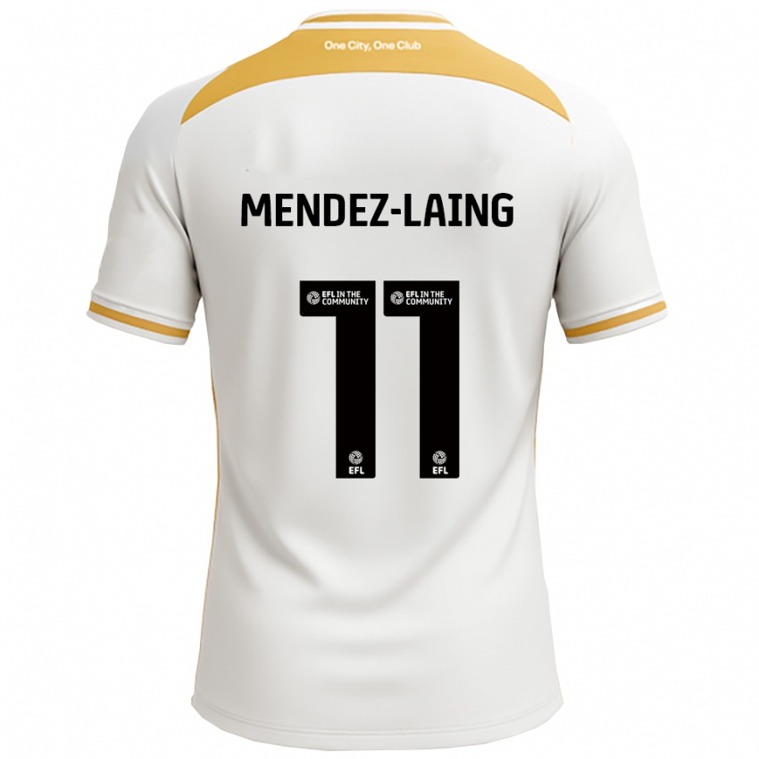 ילדים נת׳ניאל מנדז-לאינג #11 לבן זהב ג'רזי ביתית 2025/26 חולצה קצרה