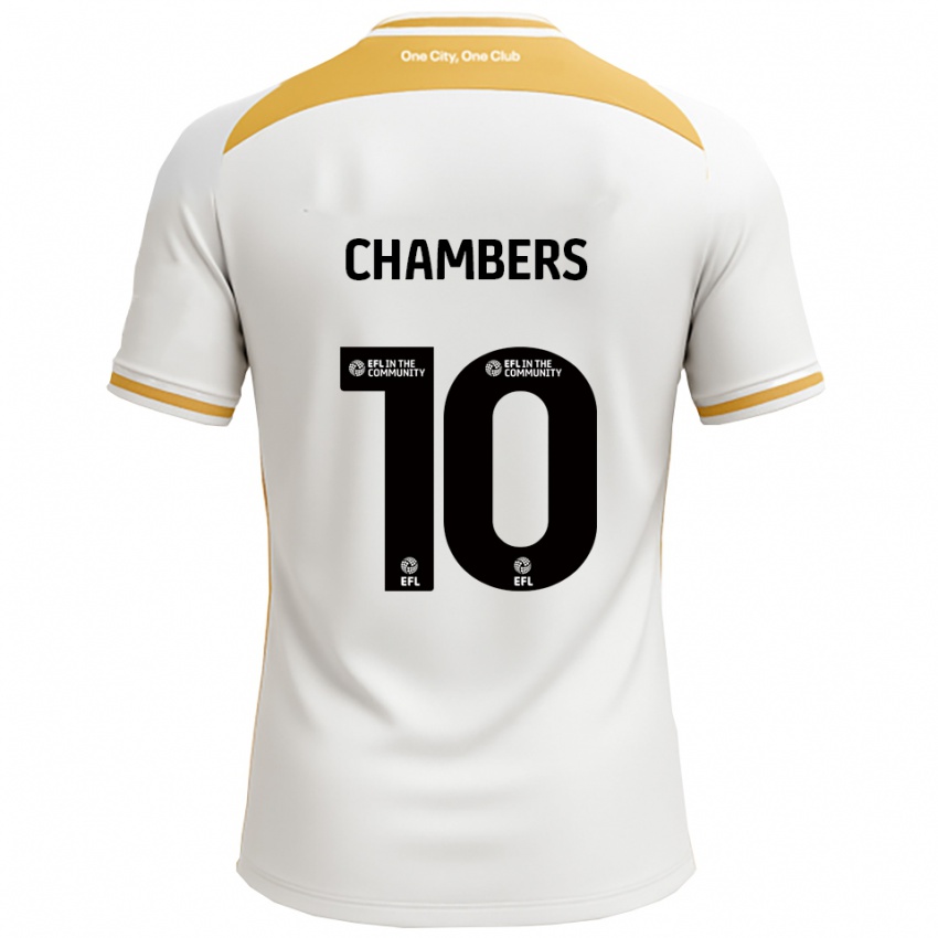 ילדים T'yanna Chambers #10 לבן זהב ג'רזי ביתית 2025/26 חולצה קצרה