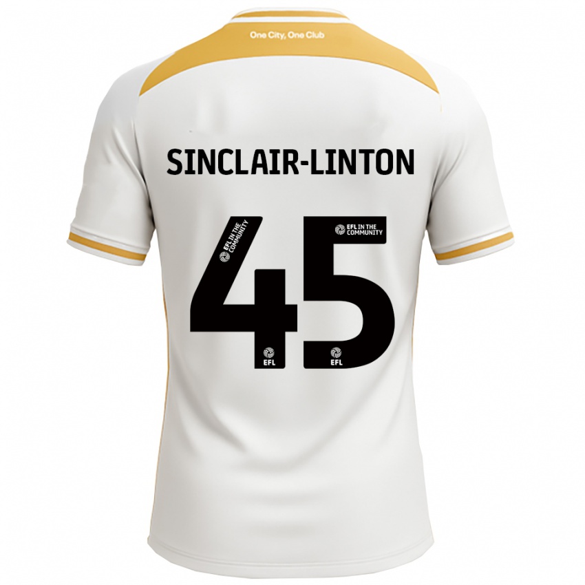 ילדים קוב ג׳יאה סינקלייר-לינטון #45 לבן זהב ג'רזי ביתית 2025/26 חולצה קצרה
