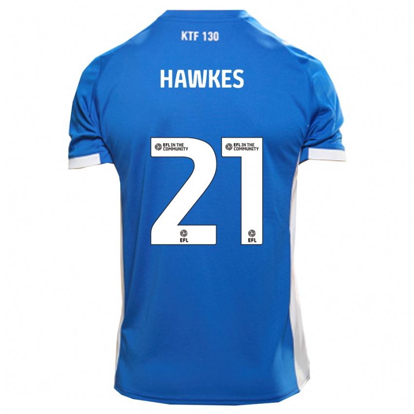 ילדים ג'וש הוקס #21 כחול לבן ג'רזי ביתית 2025/26 חולצה קצרה