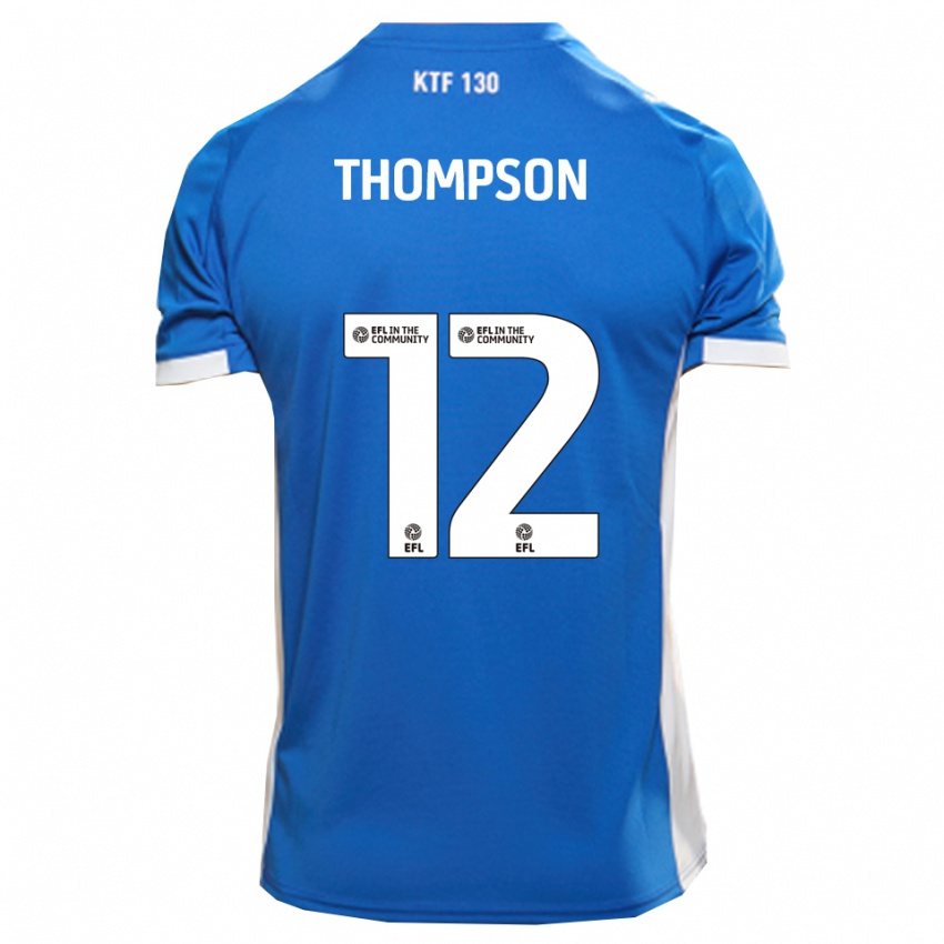 ילדים Jaheim Thompson #12 כחול לבן ג'רזי ביתית 2025/26 חולצה קצרה