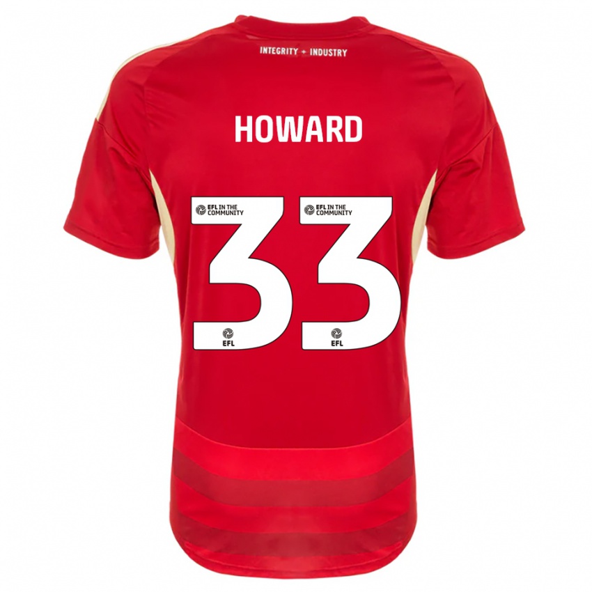 ילדים מארק הווארד #33 אדום לבן ג'רזי ביתית 2025/26 חולצה קצרה