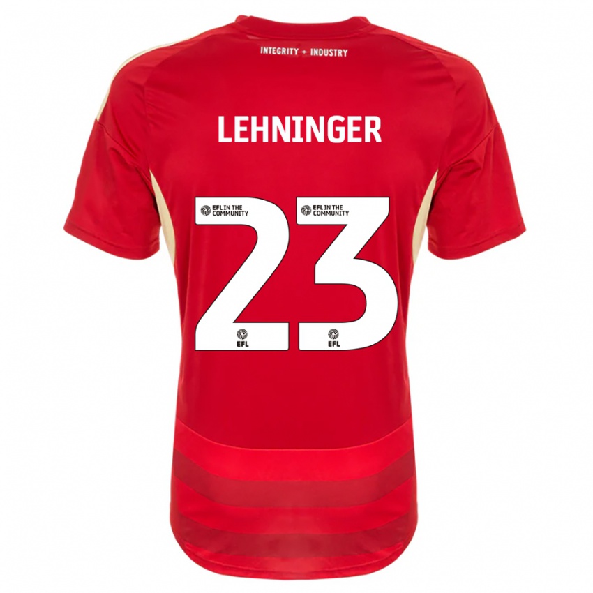 ילדים Saskia Lehninger #23 אדום לבן ג'רזי ביתית 2025/26 חולצה קצרה