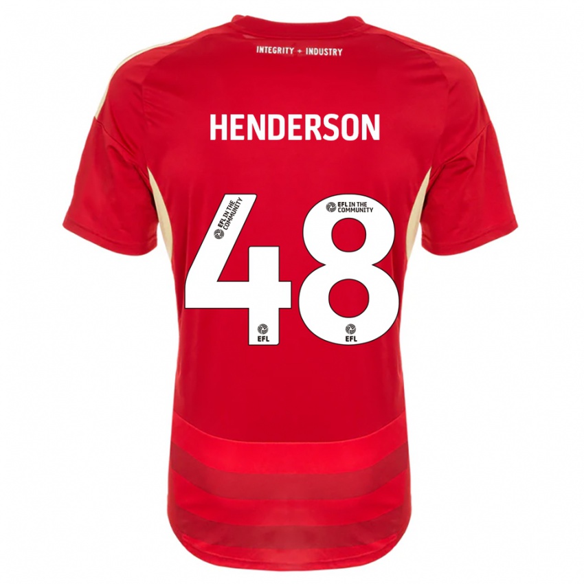 ילדים אלפי הנדרסון #48 אדום לבן ג'רזי ביתית 2025/26 חולצה קצרה